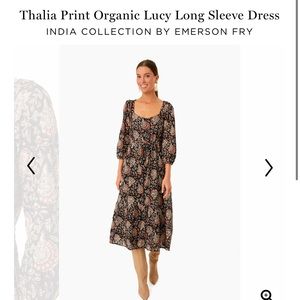 Emerson Fry India collection Lucy long sleeve dress in Thalia Print